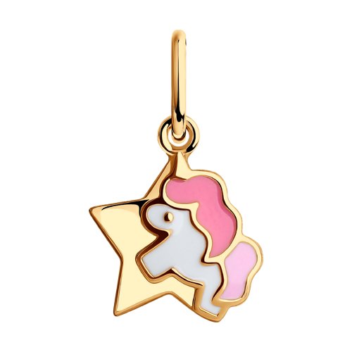 Подвеска из красного золота с эмалью