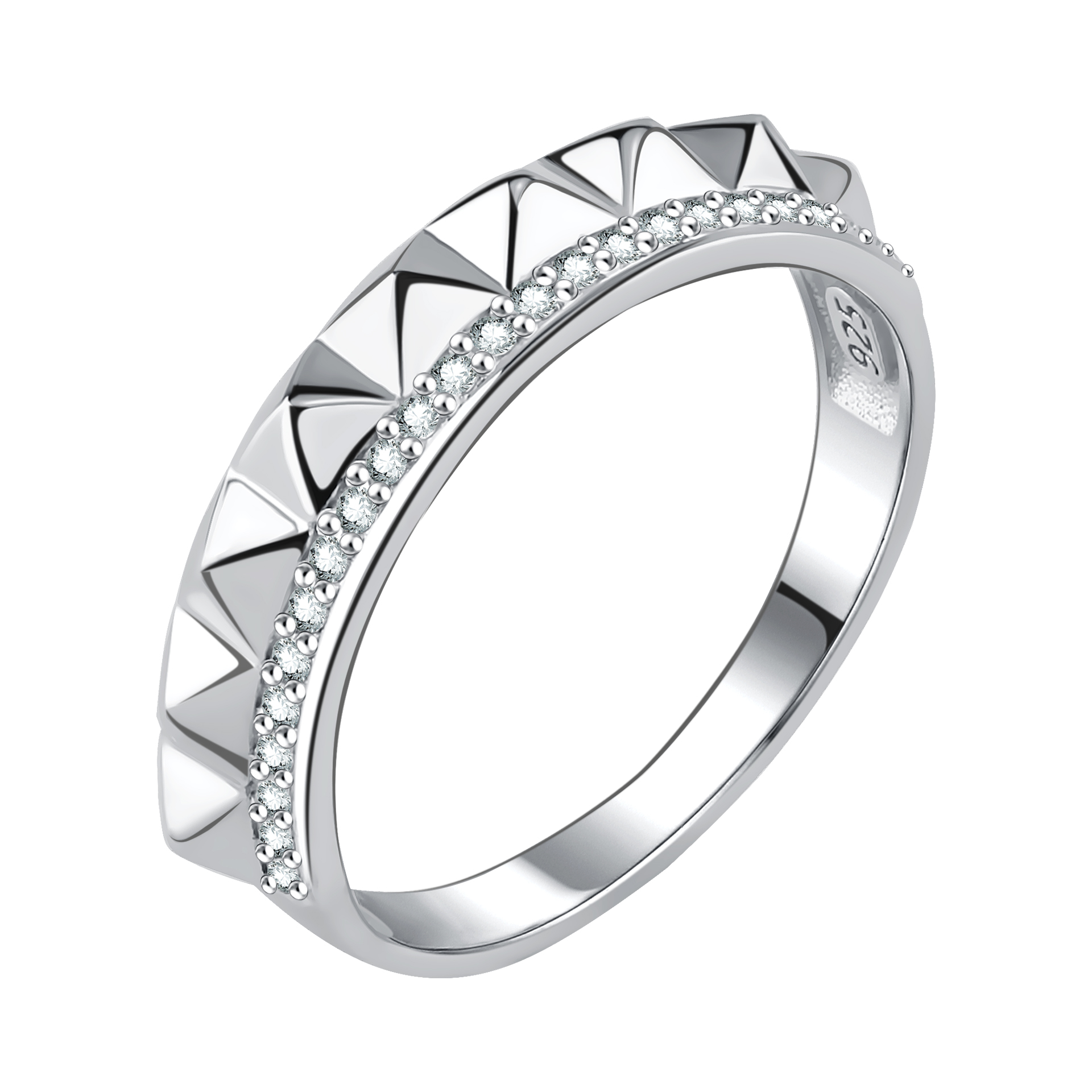 Кольцо из серебра с фианитами