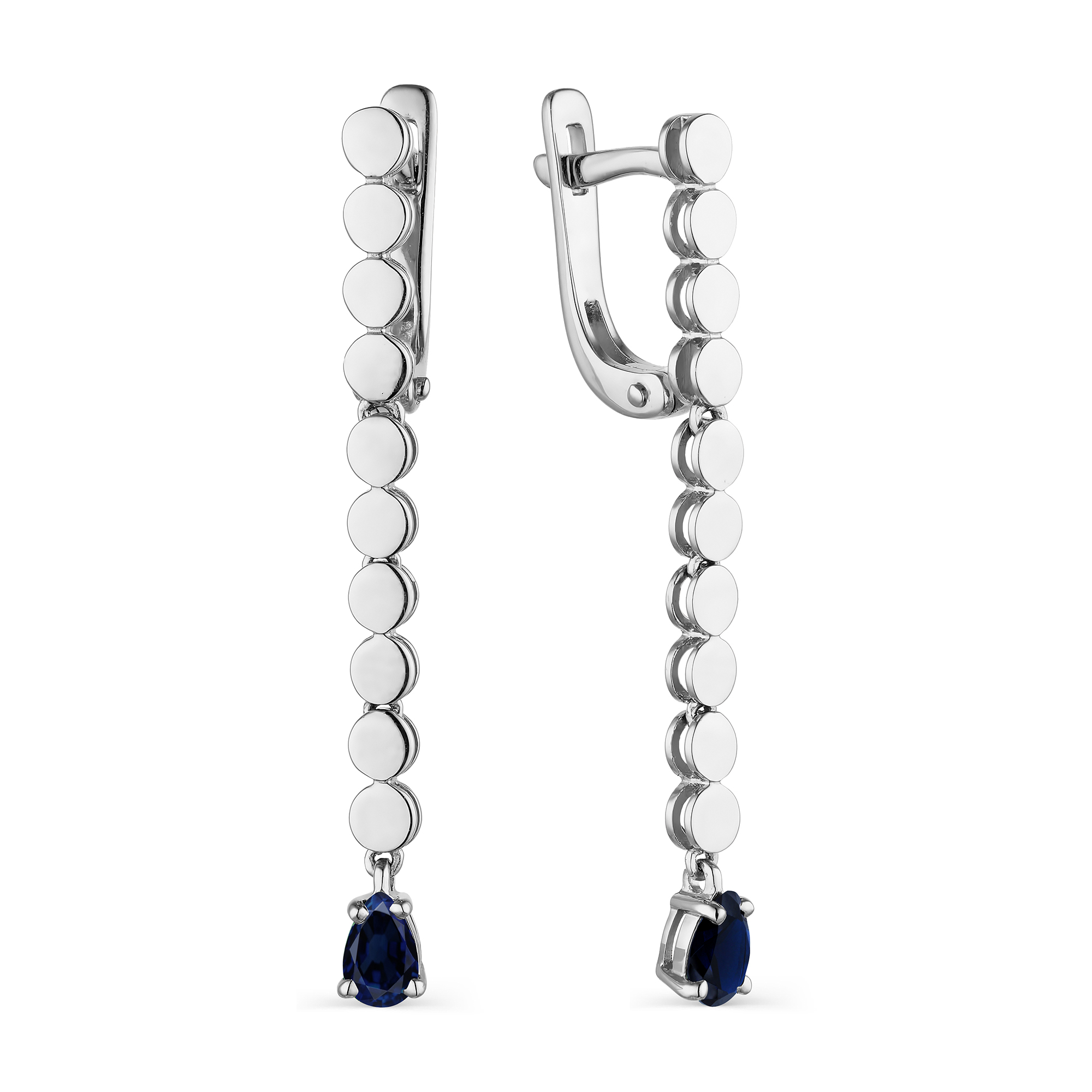 Серьги из белого золота с сапфирами