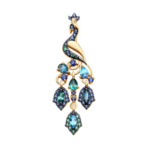 Подвеска из красного золота с миксом камней