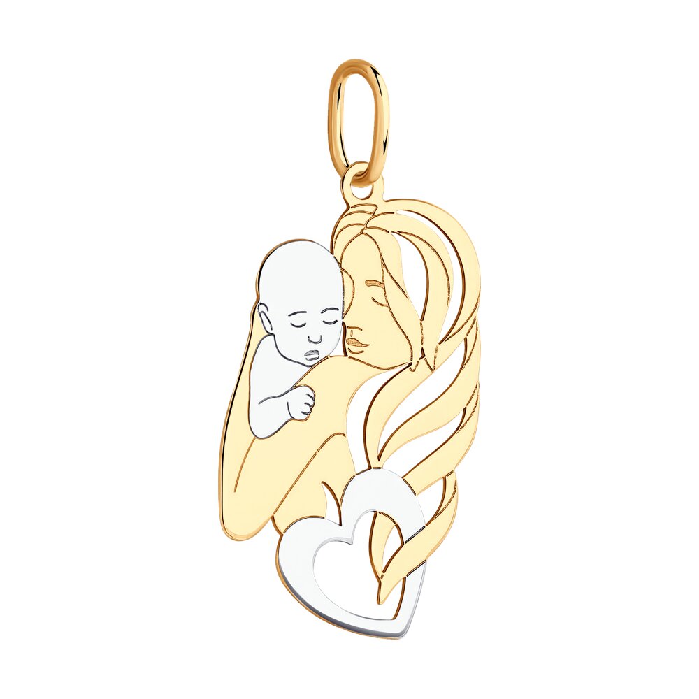 Подвеска «Мать и дитя» из золота 585 пробы