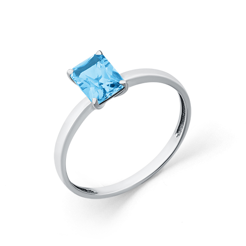 Кольцо из белого золота с топазом