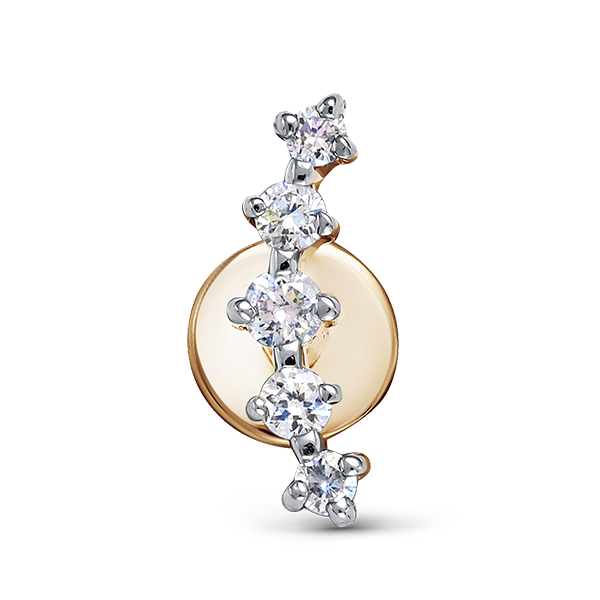 Пирсинг из красного золота с бриллиантами