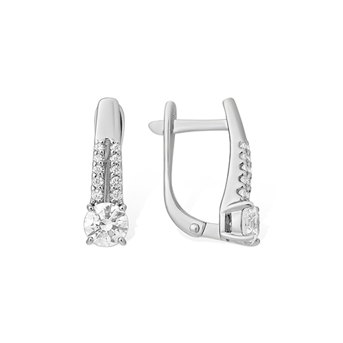 Серьги из серебра с фианитами