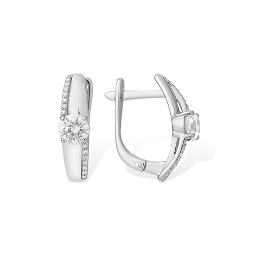 Серьги из серебра с фианитами