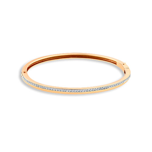 Браслет из красного золота с фианитами