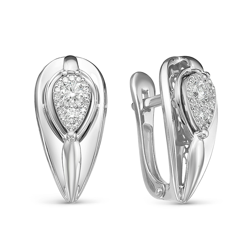 Серьги из белого золота с бриллиантами