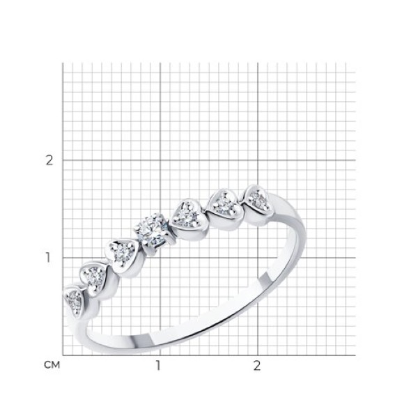Кольцо из белого золота с бриллиантами