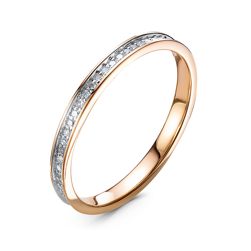 Кольцо из красного золота с бриллиантами