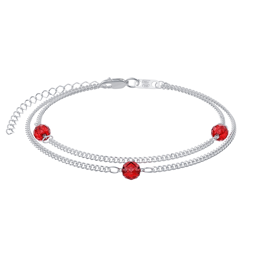 Браслет из серебра с гранатом