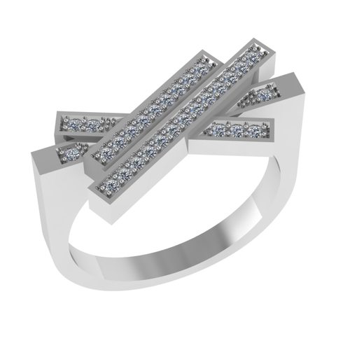 Кольцо из белого золота с бриллиантами