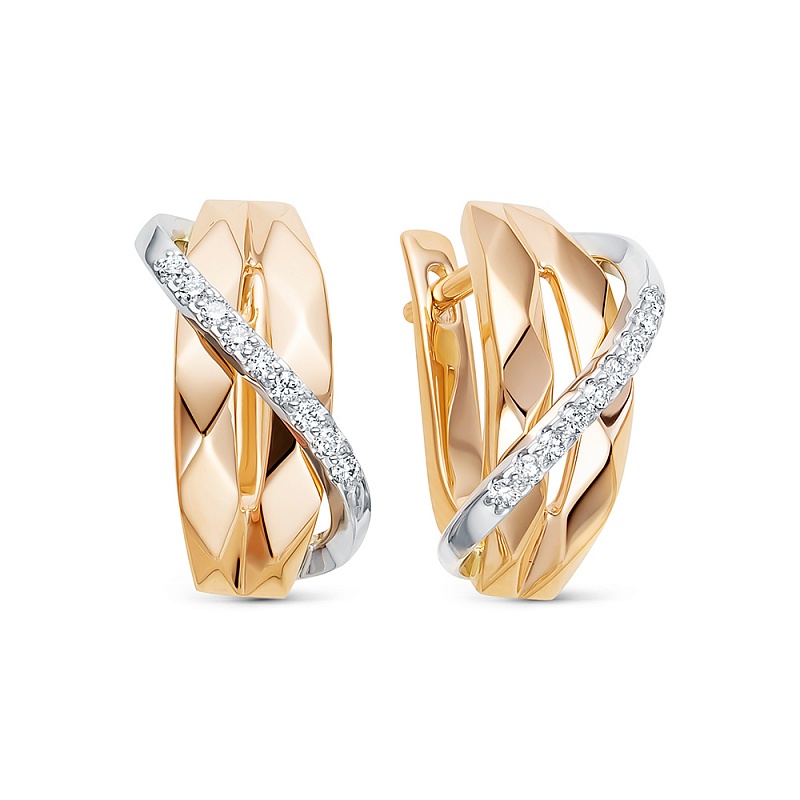 Серьги из красного золота с бриллиантами