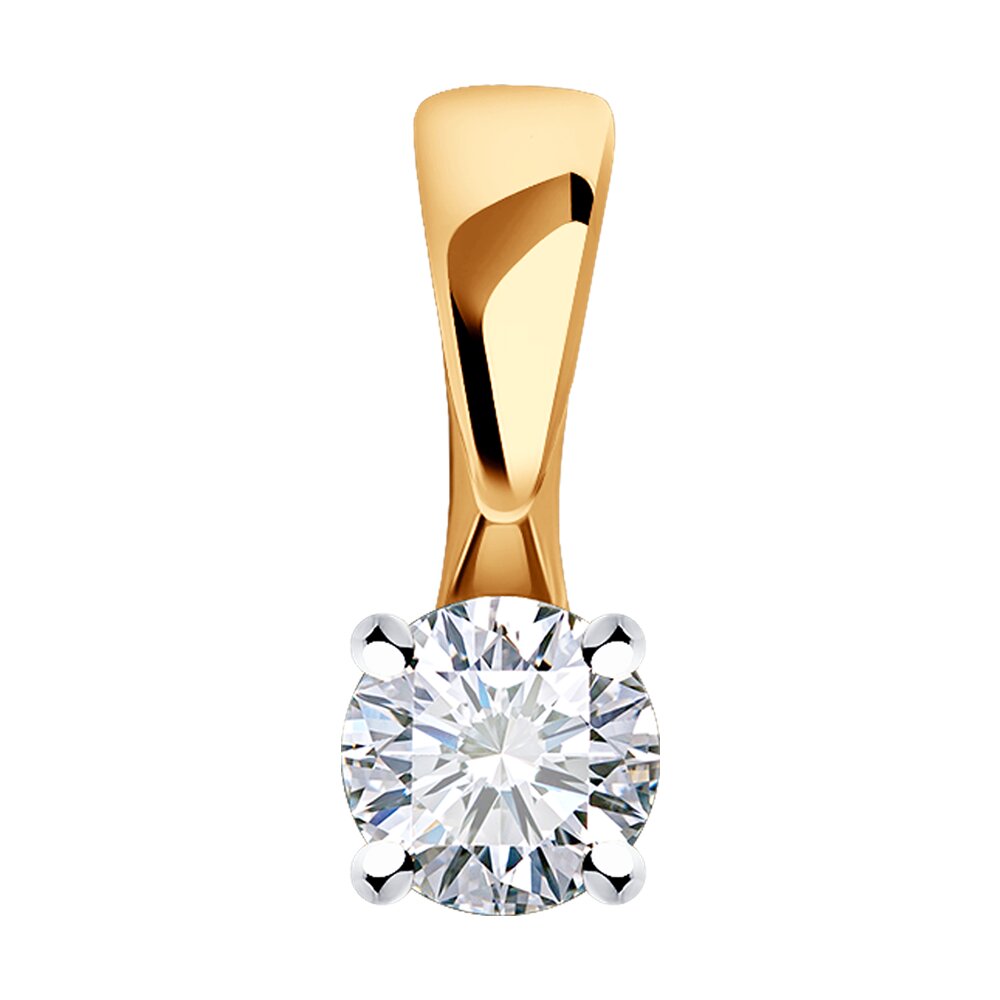 Подвеска из красного золота с бриллиантом