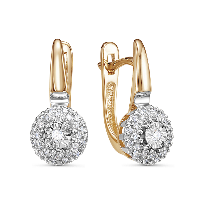 Серьги из красного золота с бриллиантами