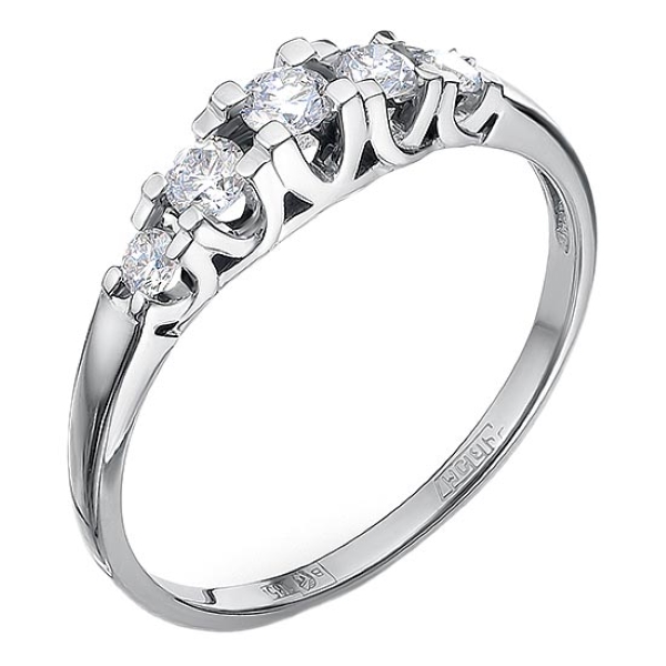 Кольцо из белого золота с бриллиантами