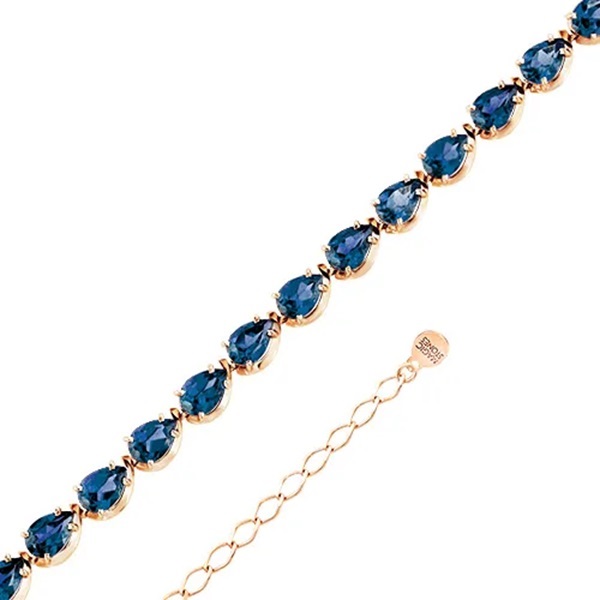 Браслет из красного золота с топазами