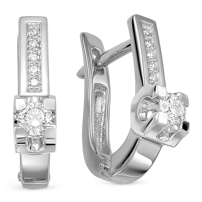 Серьги из белого золота с бриллиантами