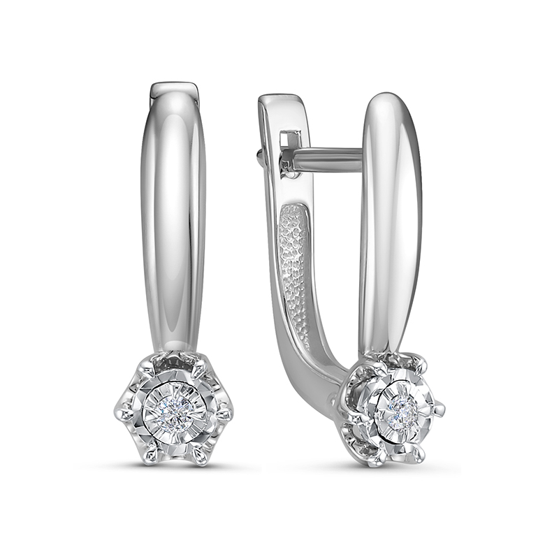 Серьги из белого золота с бриллиантами