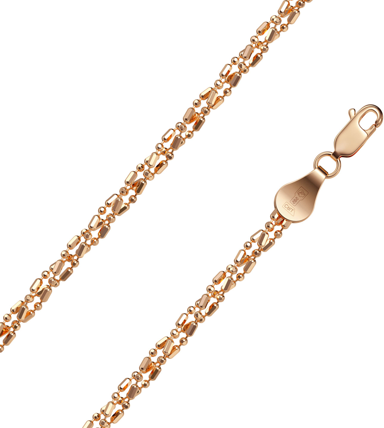 Цепь из красного золота 585, плетение «Косичка»