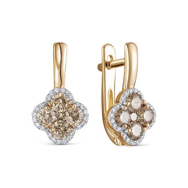 Серьги из красного золота с бриллиантами