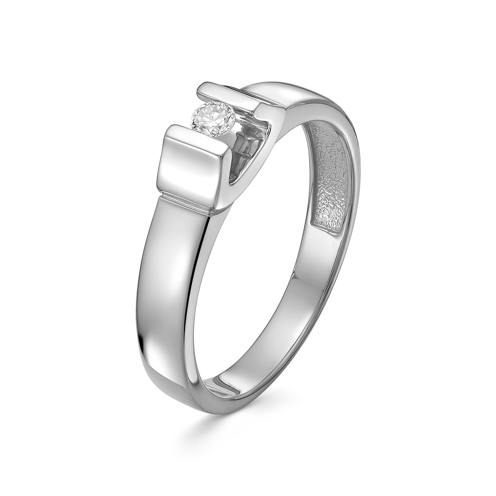 Кольцо из белого золота с бриллиантом