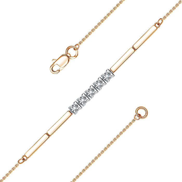 Браслет из красного золота с бриллиантами