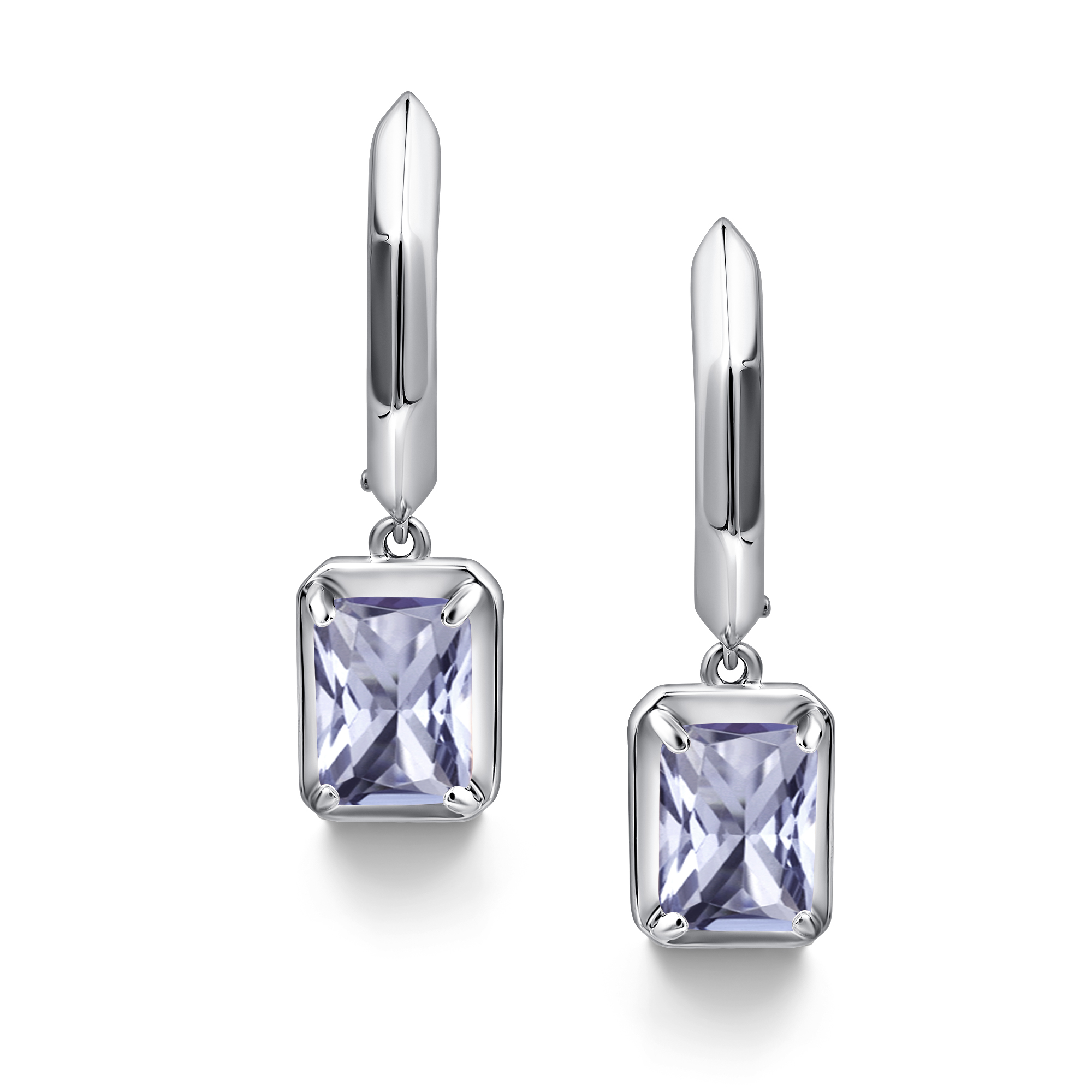 Серьги из серебра с фианитом