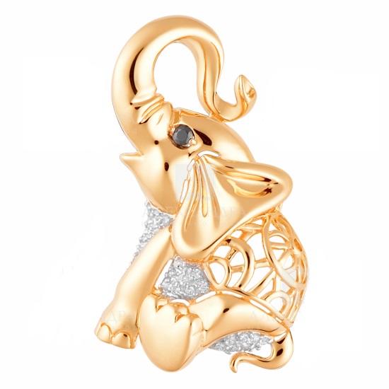 Подвеска из красного золота с фианитами