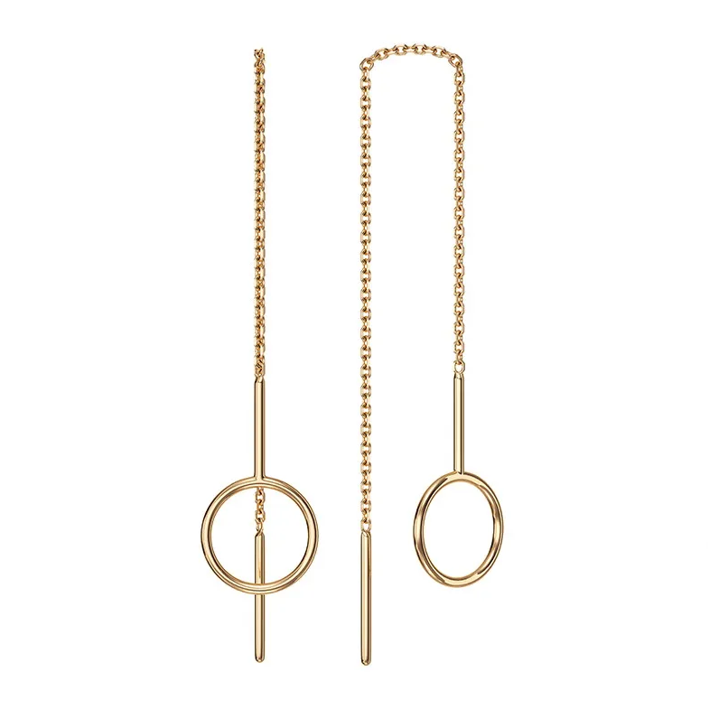 Серьги из красного золота с подвеской «Кольцо»