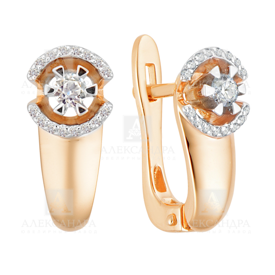 Серьги из красного золота с бриллиантами