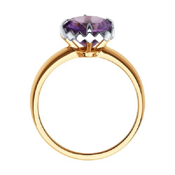 Кольцо из красного золота с аметистом