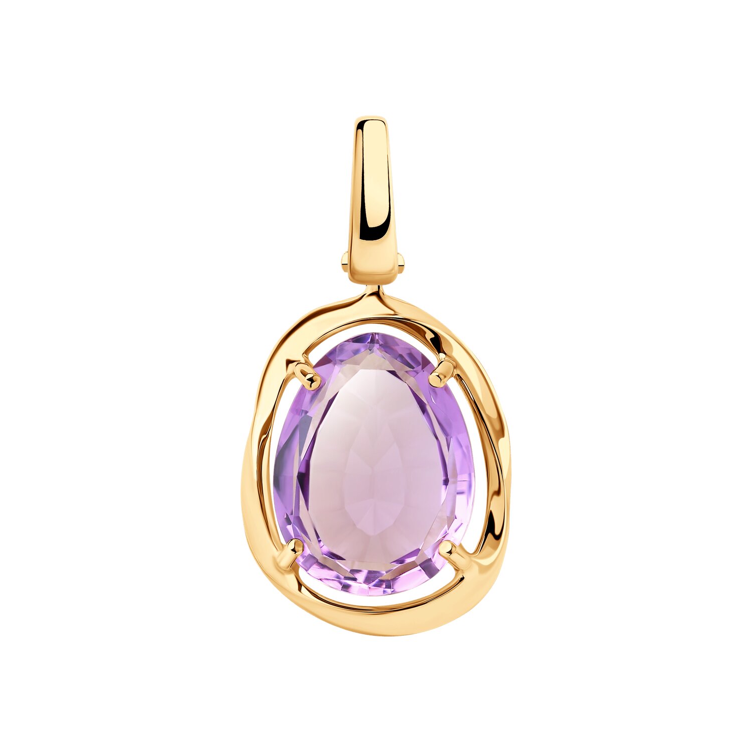 Подвеска из красного золота с аметистом