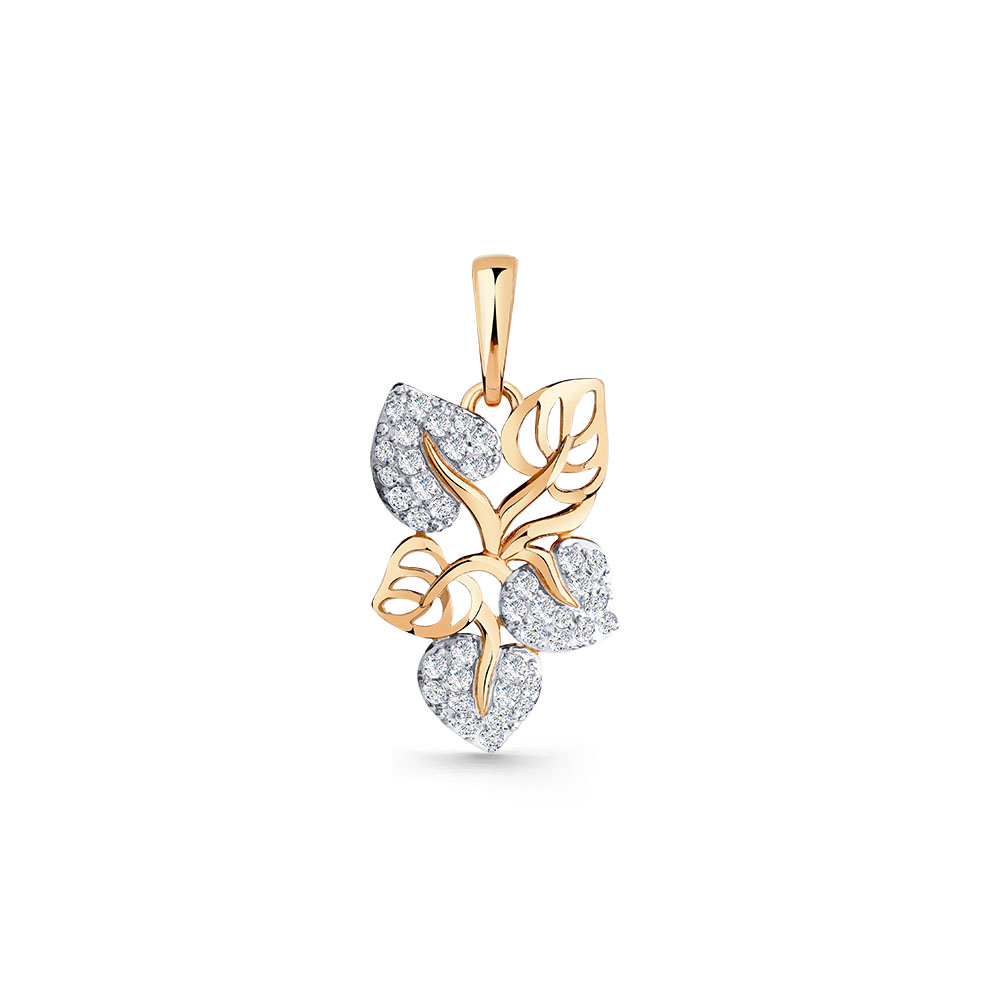 Подвеска из красного золота с фианитами