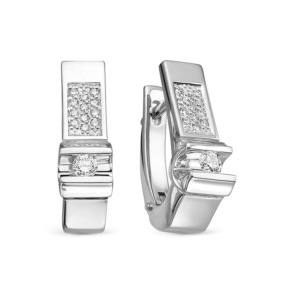 Серьги из белого золота с бриллиантами