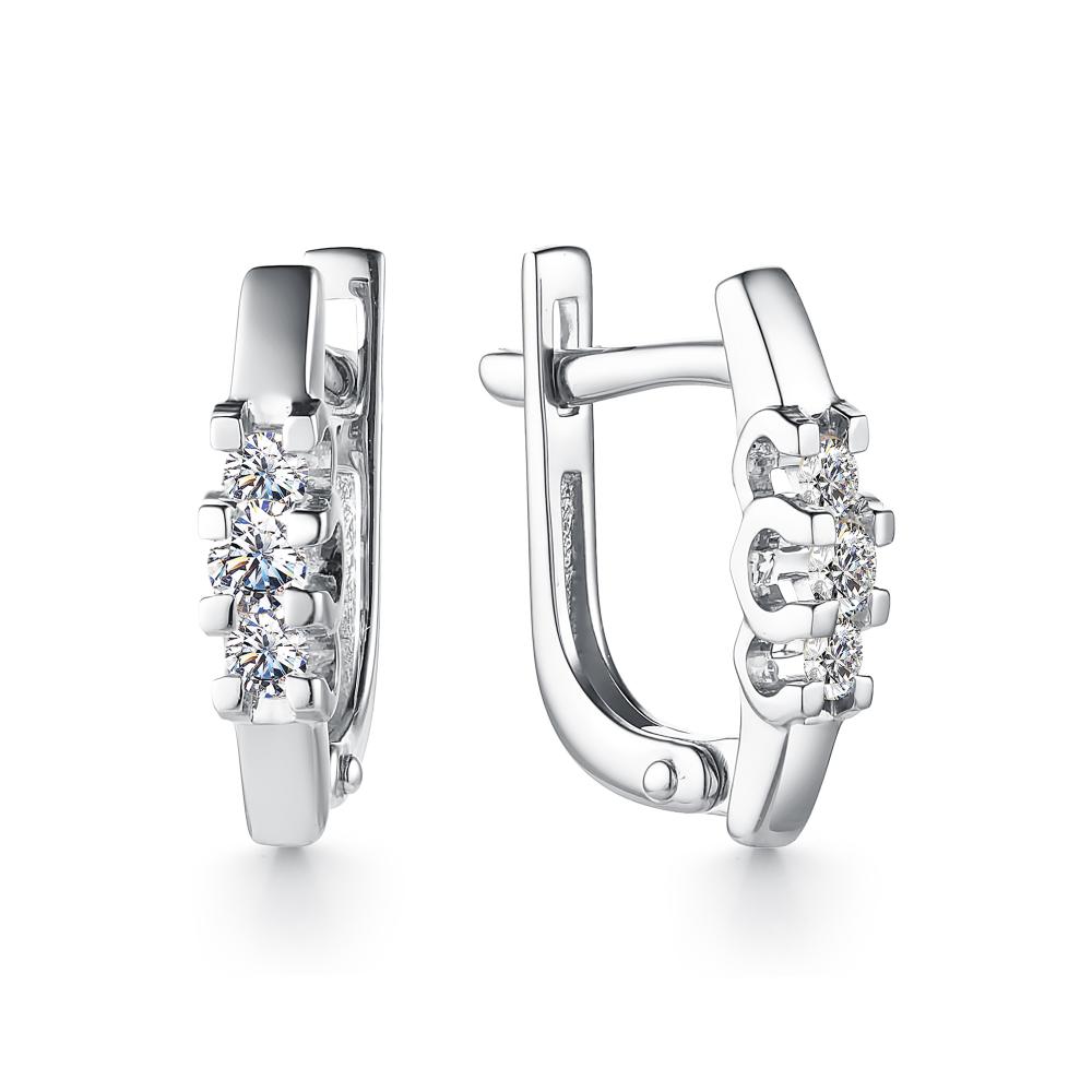 Серьги из белого золота с бриллиантами