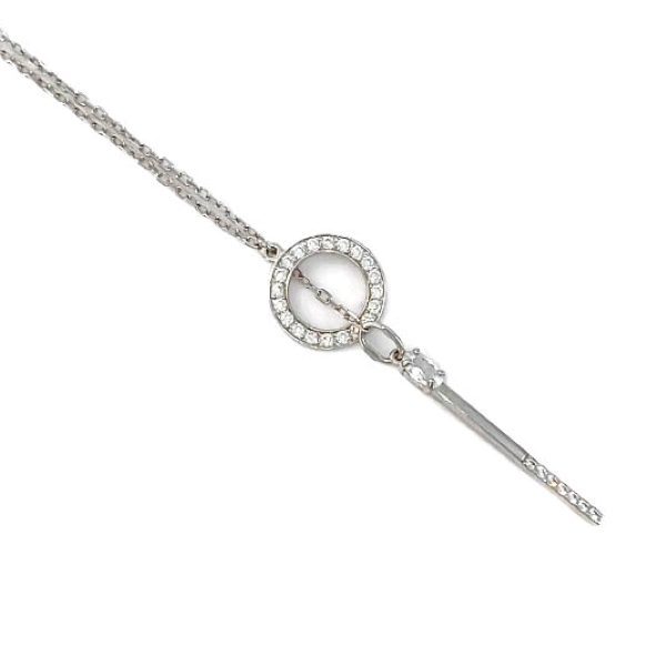 Колье из белого золота с фианитами