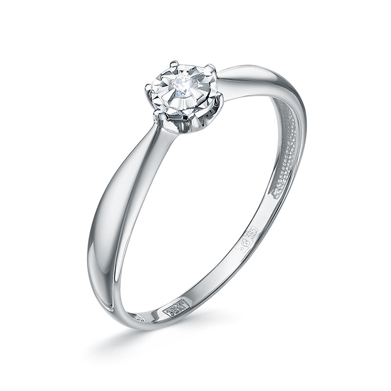 Кольцо из белого золота с бриллиантом