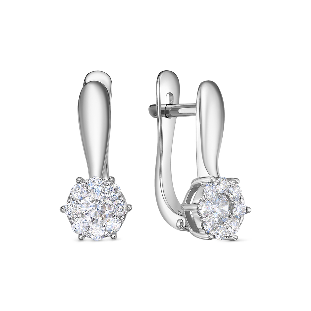 Серьги из белого золота с бриллиантами