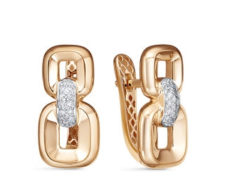 Серьги из красного золота с бриллиантами