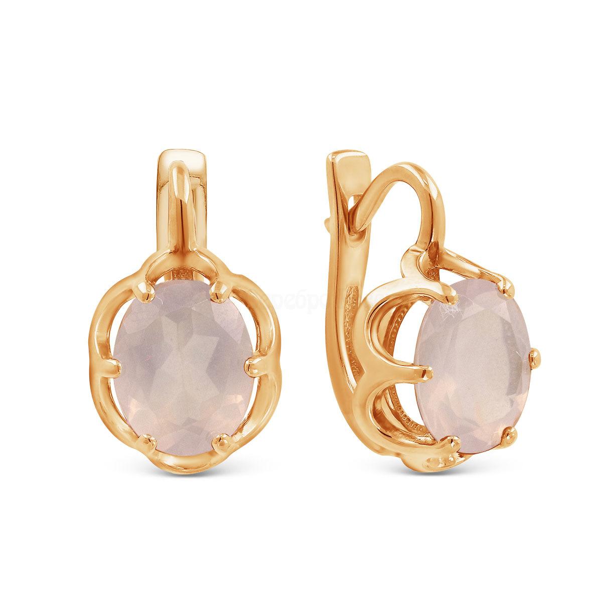 Серьги из серебра с кварцем