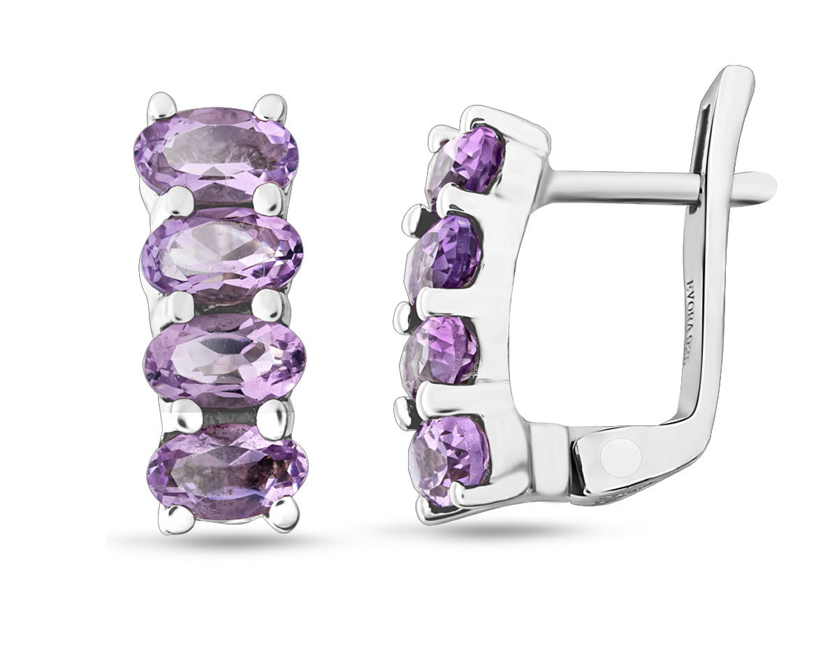 Серьги из серебра с аметистами