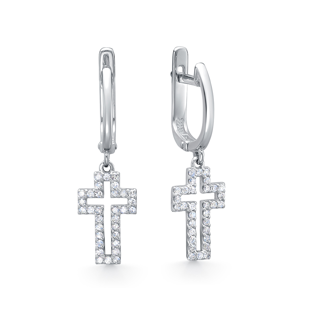 Серьги из белого золота с бриллиантами