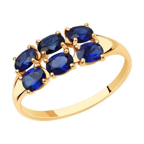 Кольцо из красного золота с корундами