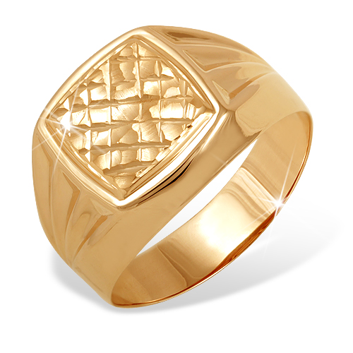 Кольцо-печатка из красного золота