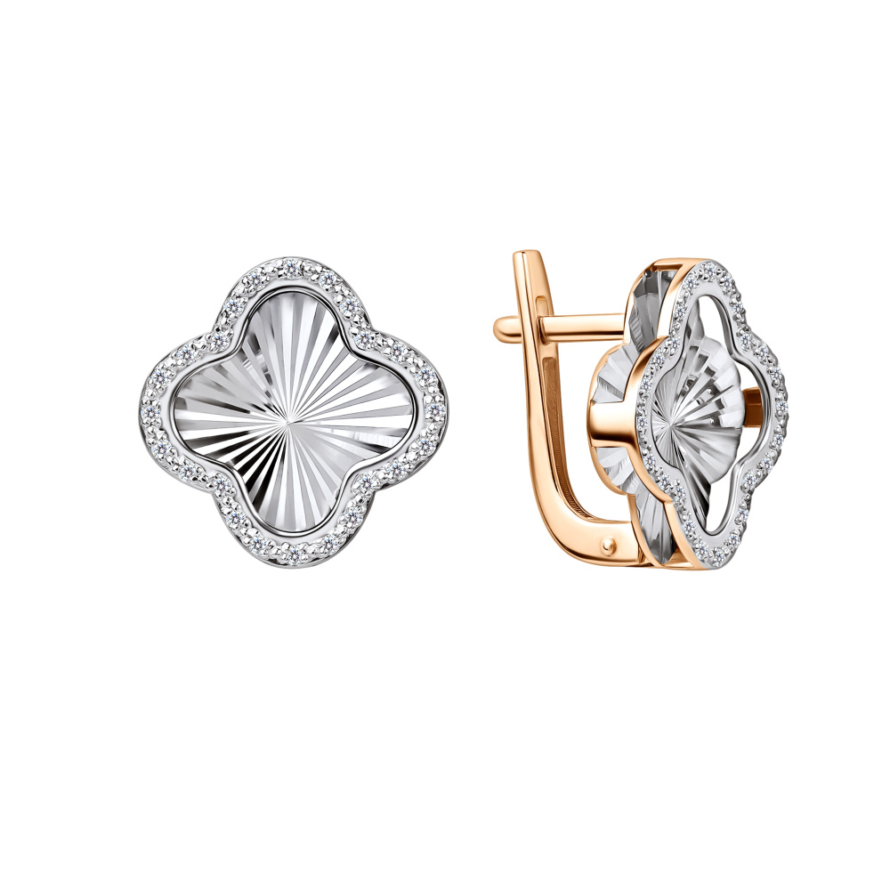 Серьги из красного золота с бриллиантами