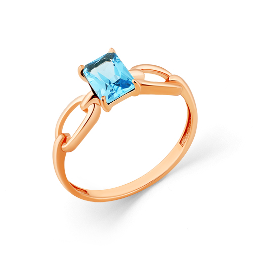 Кольцо из красного золота с топазом