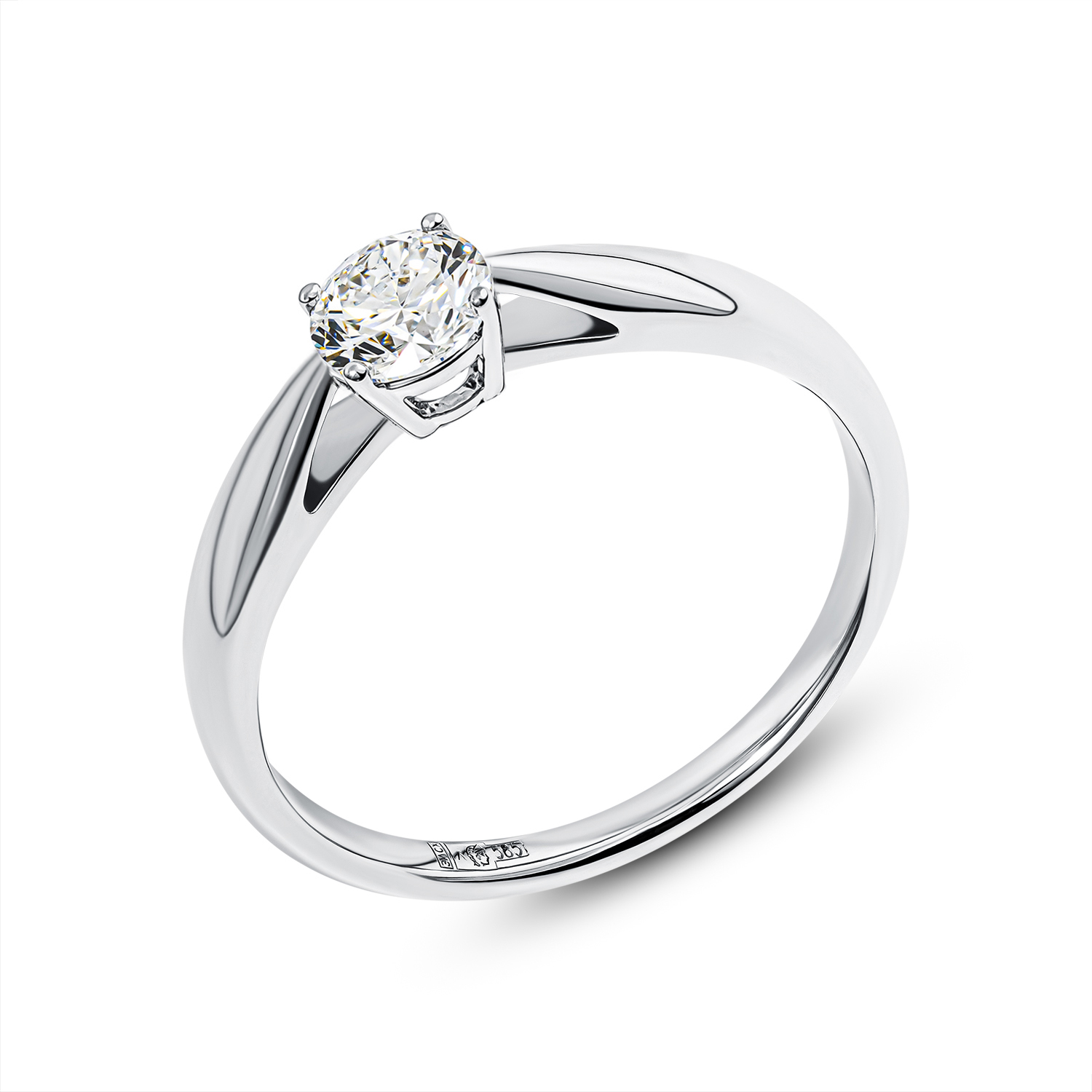 Кольцо из белого золота с бриллиантом