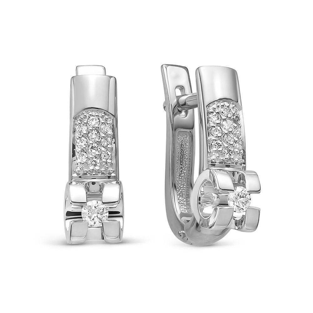 Серьги из белого золота с бриллиантами