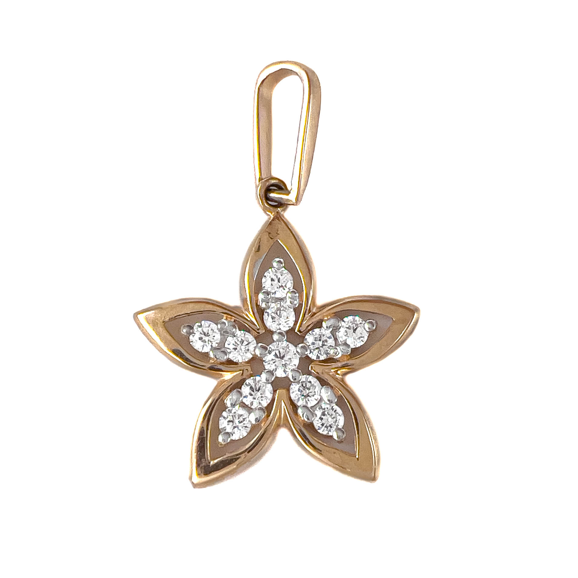 Подвеска из красного золота с фианитами