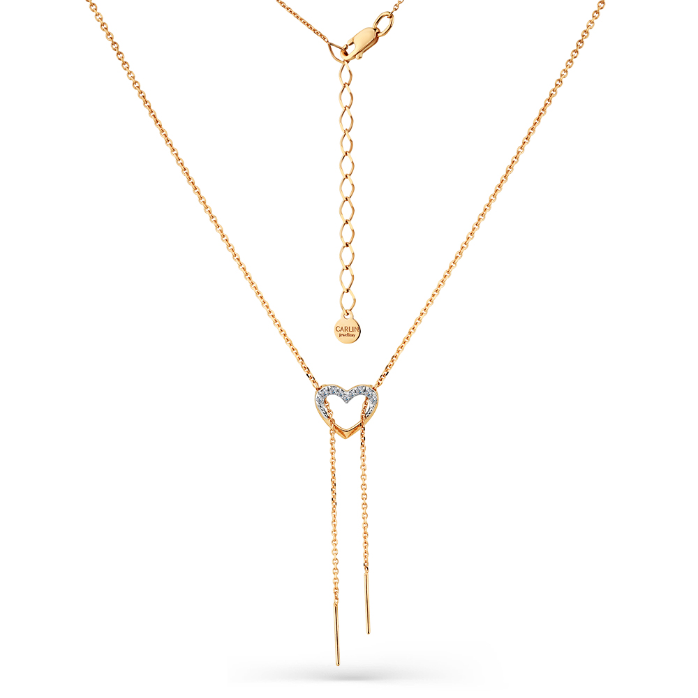 Колье из красного золота с фианитами